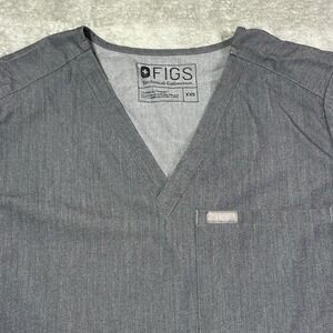 FIGS Technical Collection XXS Scrub Top Gray Women's Medical‎ Uniform